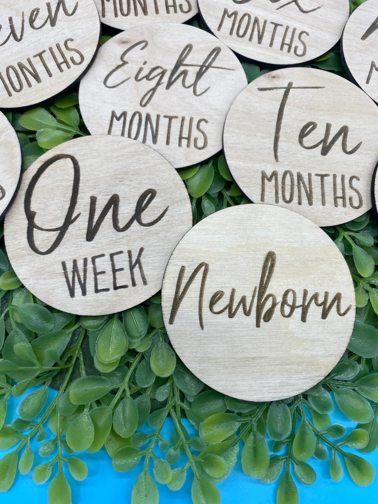 Baby Monthly Milestone Rounds with bonus Newborn and One Week