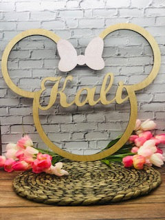 Minnie or Mickey Personalized Name Sign