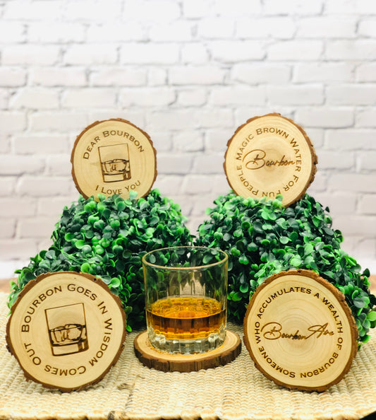 Bourbon Wooden Coasters